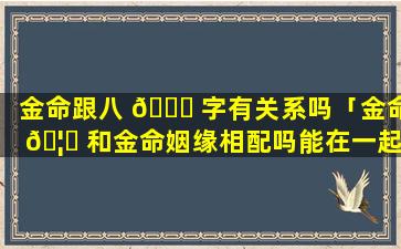 金命跟八 🐟 字有关系吗「金命 🦄 和金命姻缘相配吗能在一起吗」